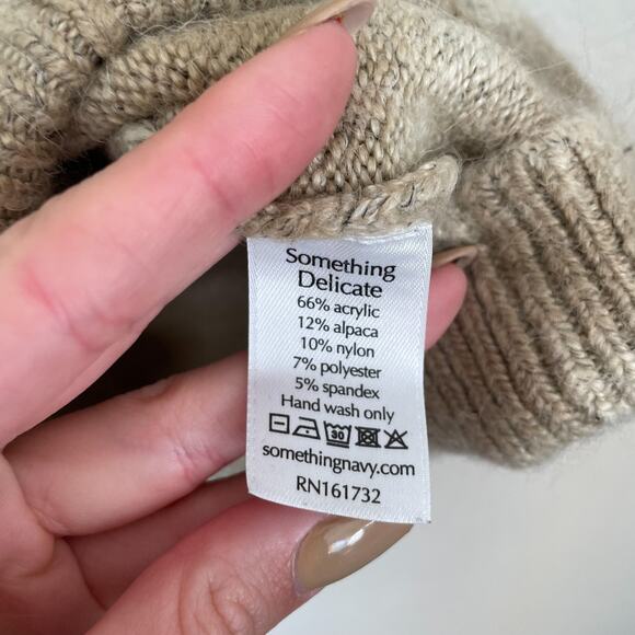 SOMETHING NAVY Neutral Tan Striped Sweater - Picture 12 of 16